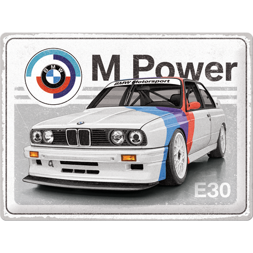nostalgic-art-bmw-motorsport-m-power-e30-targa-in-metallo-30x40-cm-2 image 1