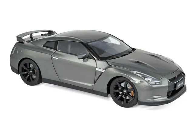 norev-nissan-gtr-r-35-2008-modellino-auto-1-18-grigio-scuro-metallizzato image 1