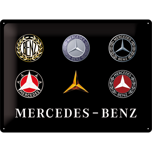 nostalgic-art-mercedes-benz-logo-evolution-targa-metallo-30x40-cm image 1