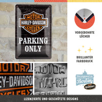 nostalgic-art-harley-davidson-parking-only-targa-metallo-20x30-cm image 2