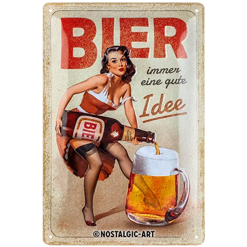 nostalgic-art-bier-immer-eine-gute-idee-special-edition-targa-in-metallo-20x30-c image 1