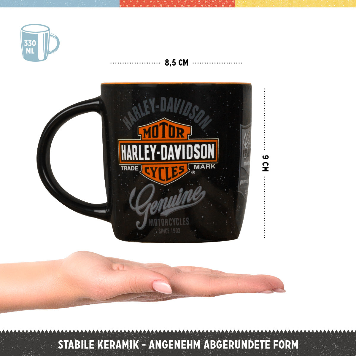 nostalgic-art-harley-davidson-genuine-logo-tazza-in-ceramica-330-ml image 3