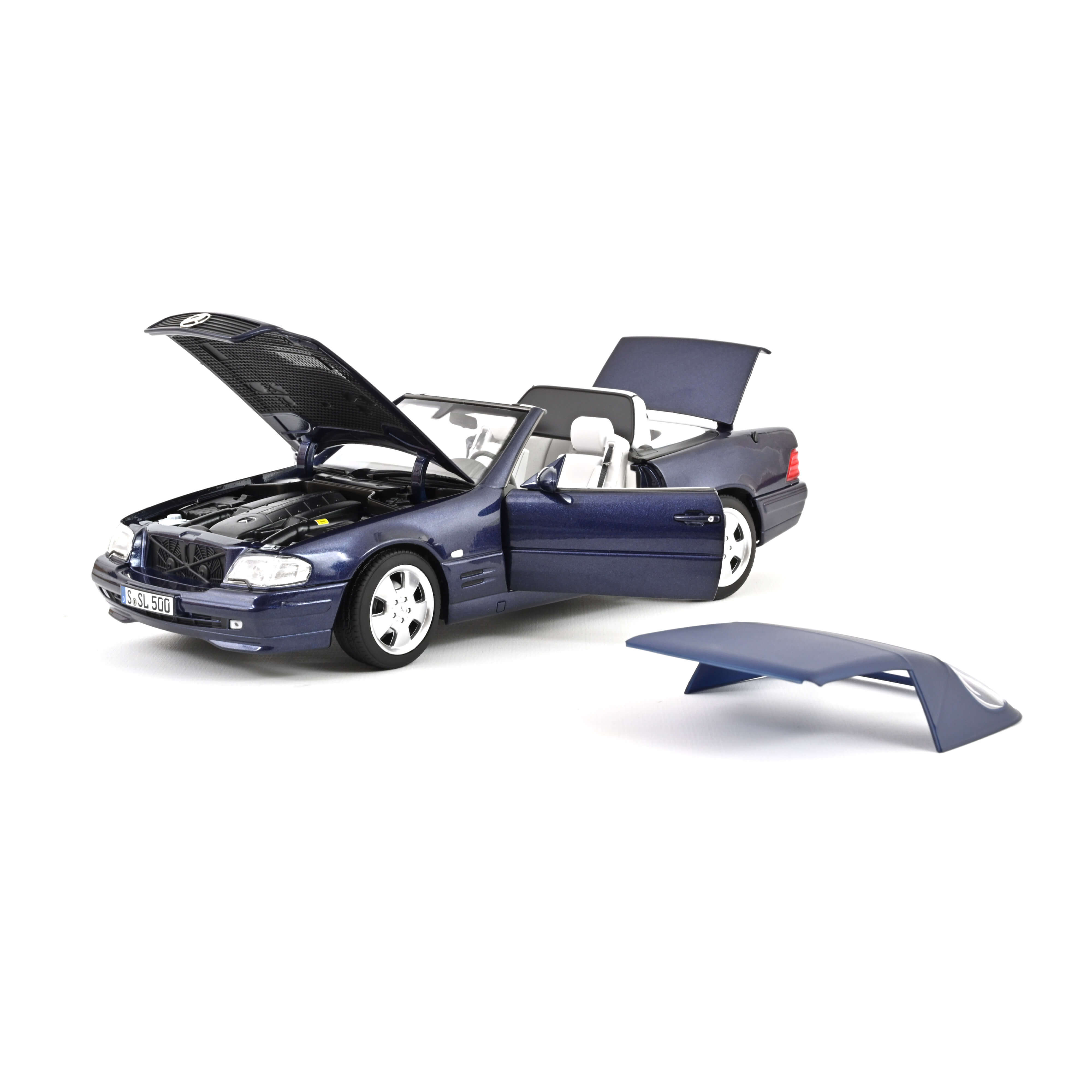 norev-mercedes-benz-sl-500-1999-modellino-auto-1-18-blu-scuro-metallizzato image 2