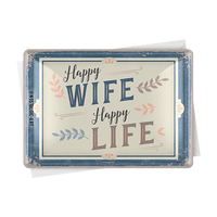 nostalgic-art-happy-wife-happy-life-cartolina-in-metallo-10x14-cm image 2