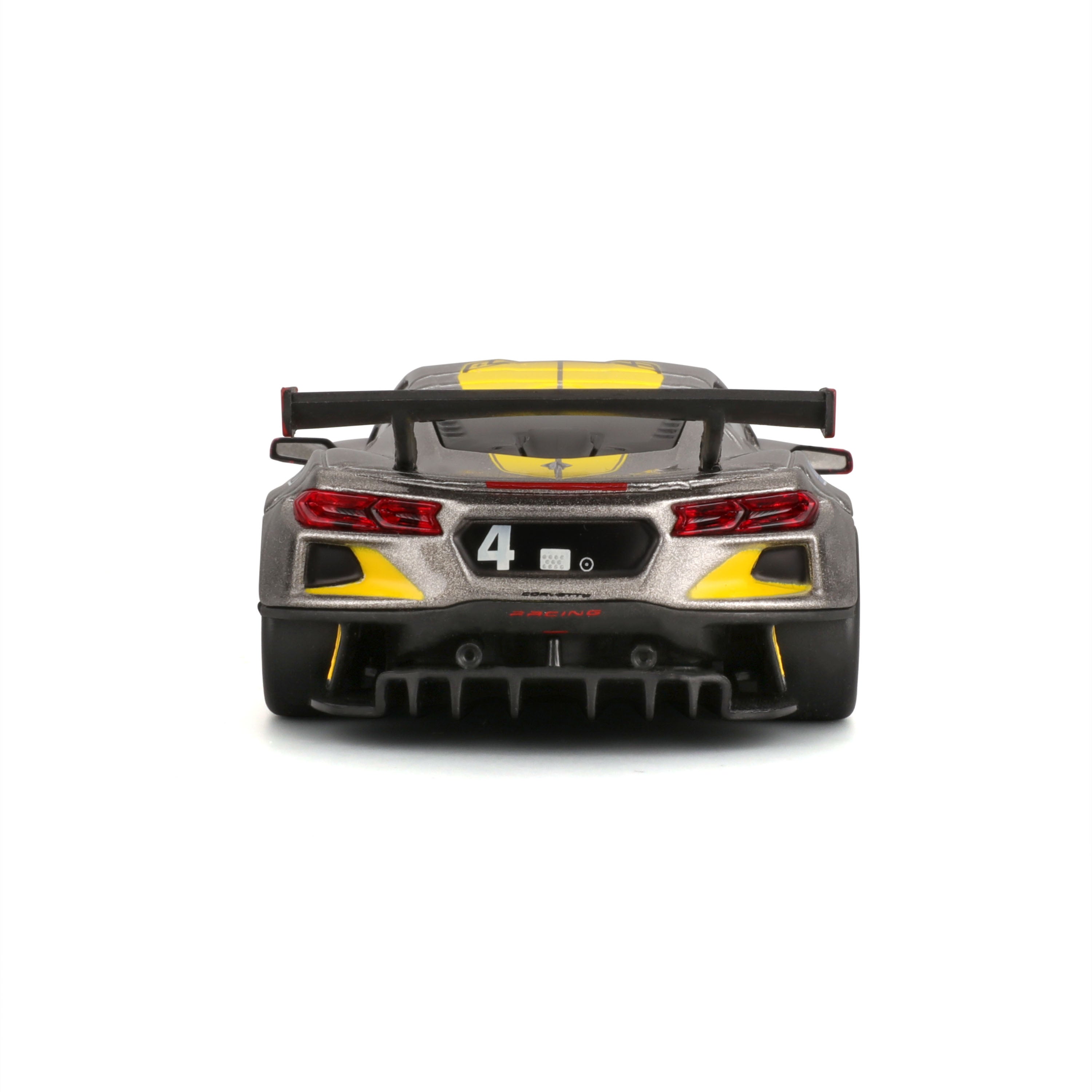 bburago-chevrolet-corvette-c8-r-2020-1-43-modellino-grigio-metallizzato-con-teca image 4