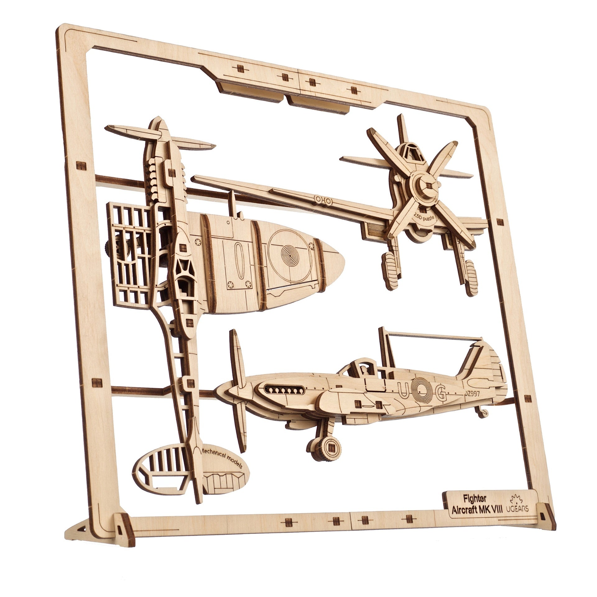 ugears-fighter-aircraft-2-5d-puzzle-spitfire-anni-40-in-legno image 3