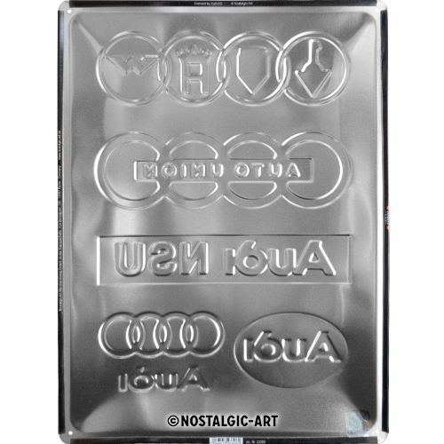 nostalgic-art-audi-logo-evolution-targa-metallo-30x40-cm image 3