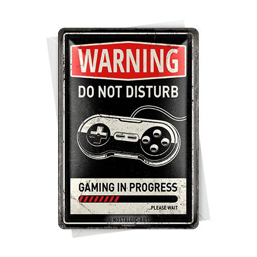 nostalgic-art-gaming-in-progress-biglietto-in-metallo-10x14-cm image 2