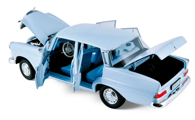norev-mercedes-benz-200-sedan-1966-light-blue-modellino-auto-die-cast-1-18 image 1