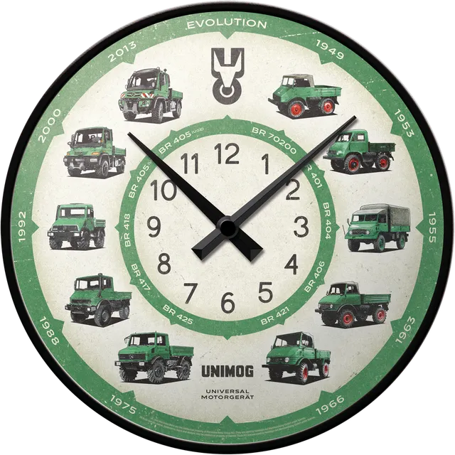 nostalgic-art-daimler-truck-unimog-model-chart-orologio-da-parete-31-cm-2 image 1