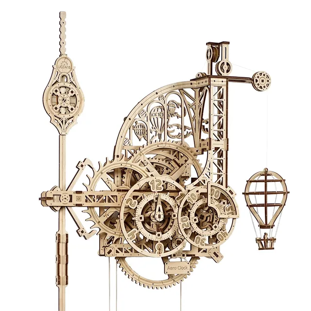 ugears-aero-clock-orologio-da-parete-meccanico-in-legno-con-pendolo-da-costruire image 1