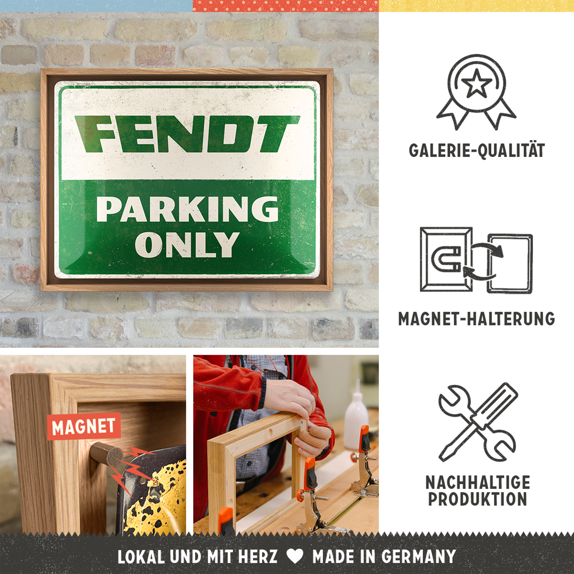 nostalgic-art-fendt-parking-only-n-frame-l-edition-cornice-rovere-33-5x44-cm-con image 3