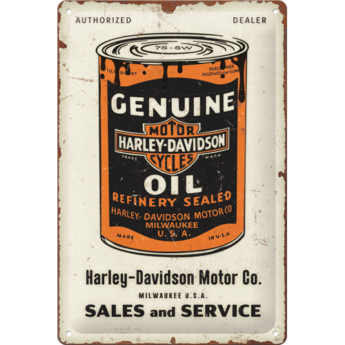 nostalgic-art-harley-davidson-genuine-oil-can-targa-in-metallo-20x30-cm image 1