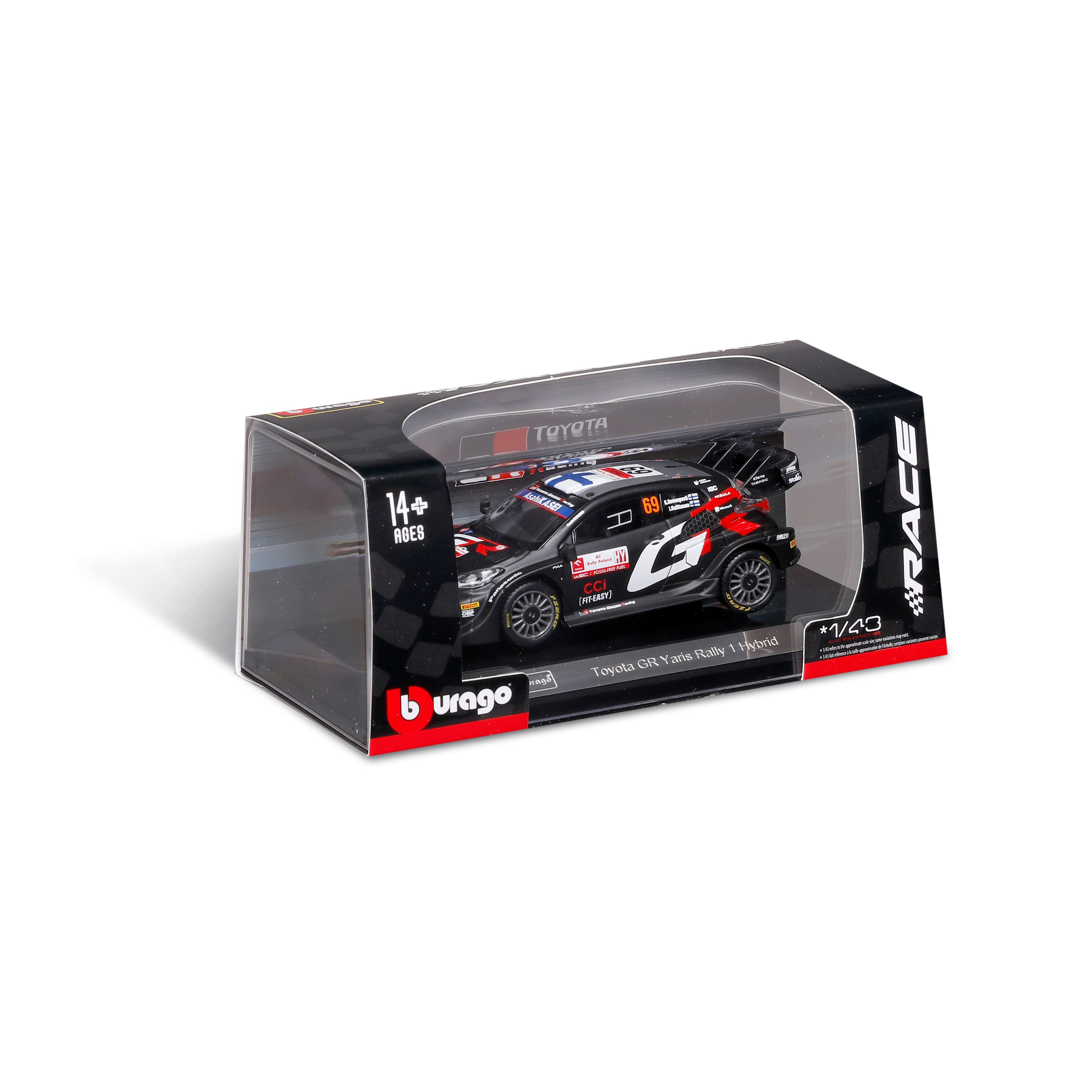 bburago-toyota-gr-yaris-rally-1-hybrid-69-1-43-con-teca-espositiva image 1