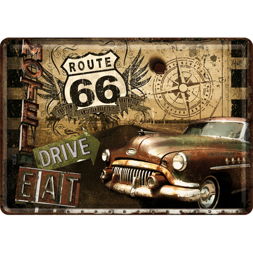 nostalgic-art-route-66-road-trip-card-in-metallo-10x14-cm-2 image 1