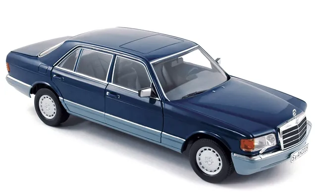 norev-mercedes-benz-560-sel-1985-bleu-modellino-auto-1-18 image 1