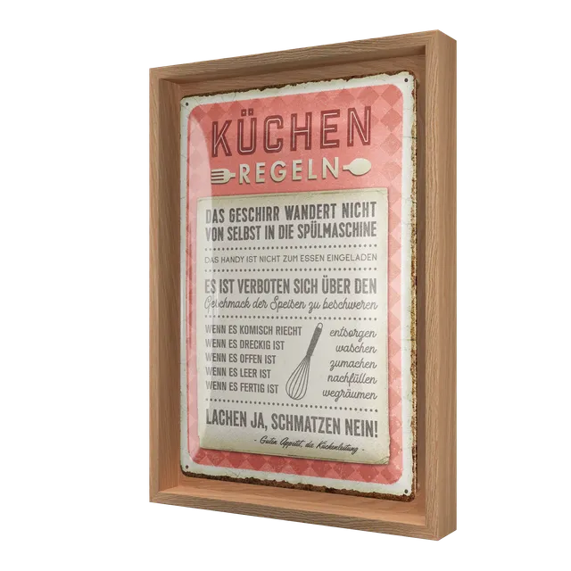 nostalgic-art-k-chen-regeln-n-frame-m-edition-con-cornice-rovere-24x33-5-cm image 1