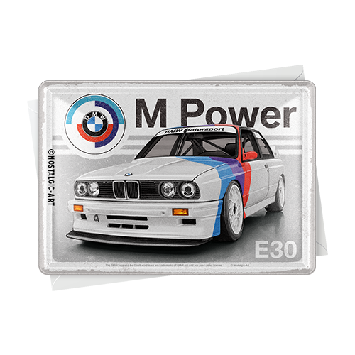 nostalgic-art-bmw-motorsport-m-power-e30-metal-card-10x14-cm-2 image 2