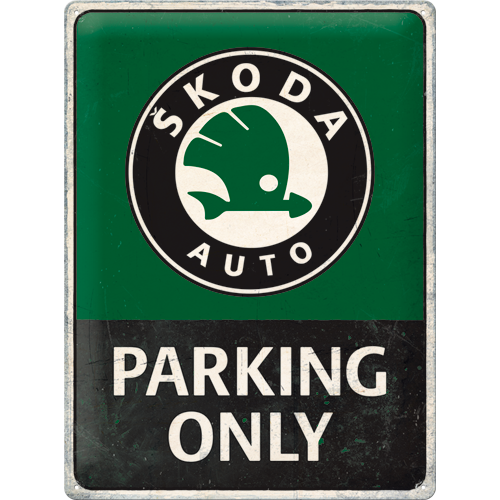 nostalgic-art-skoda-parking-only-targa-in-metallo-30x40-cm image 1