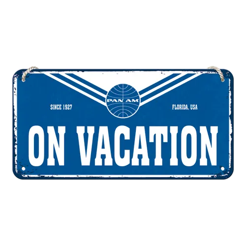 nostalgic-art-pan-am-on-vacation-targa-da-appendere-in-metallo-10x20-cm image 1