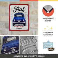 nostalgic-art-fiat-500-the-italian-classic-targa-in-metallo-15x20-cm-2 image 2