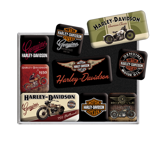 nostalgic-art-harley-davidson-bikes-set-magneti-7x9x2-cm image 2