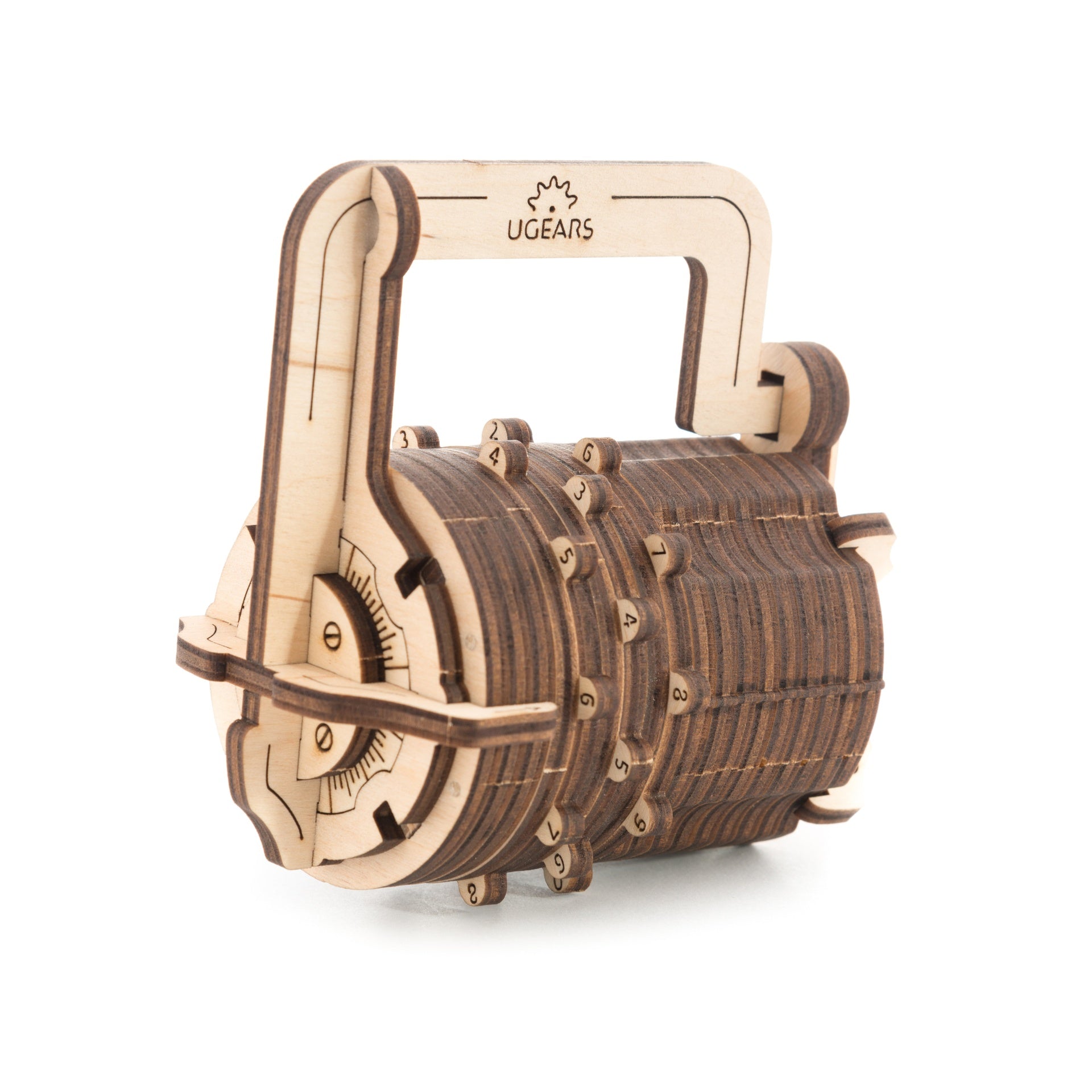 ugears-combination-lock-lucchetto-cryptex-in-legno-3-cifre image 1