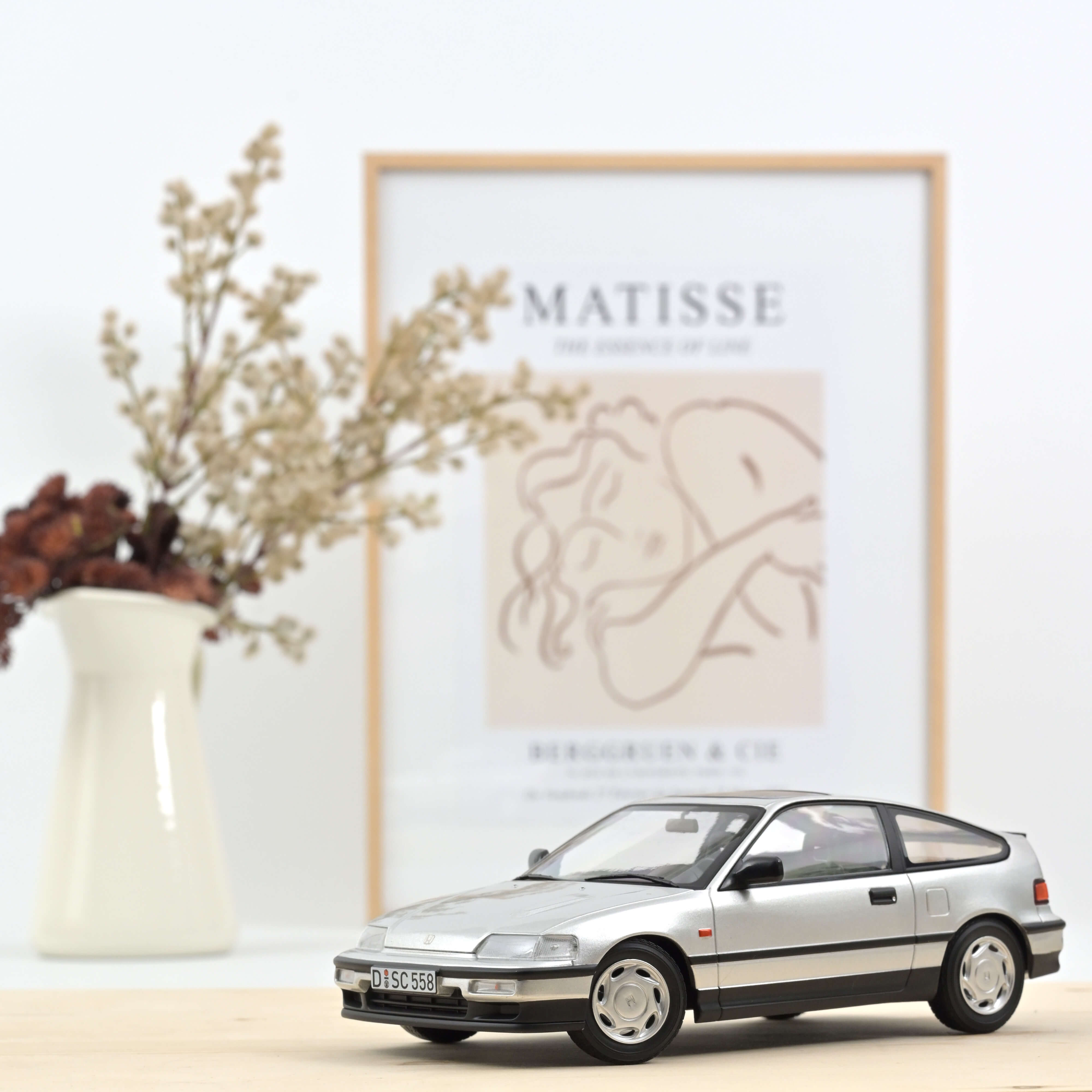 norev-honda-crx-1990-argent-modellino-auto-1-18 image 1