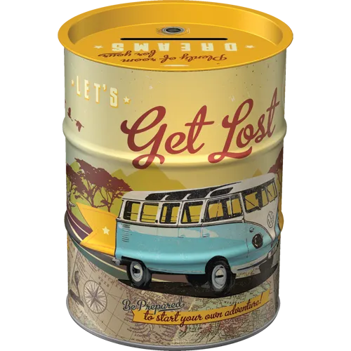 nostalgic-art-vw-bulli-let-s-get-lost-salvadanaio-barilotto-600-ml image 1