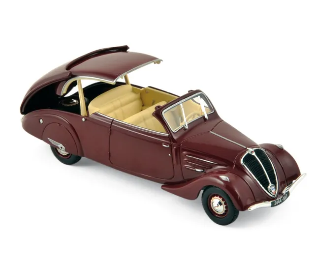 norev-peugeot-402-eclipse-1937-rosso-scuro-1-43-modellino-die-cast image 1