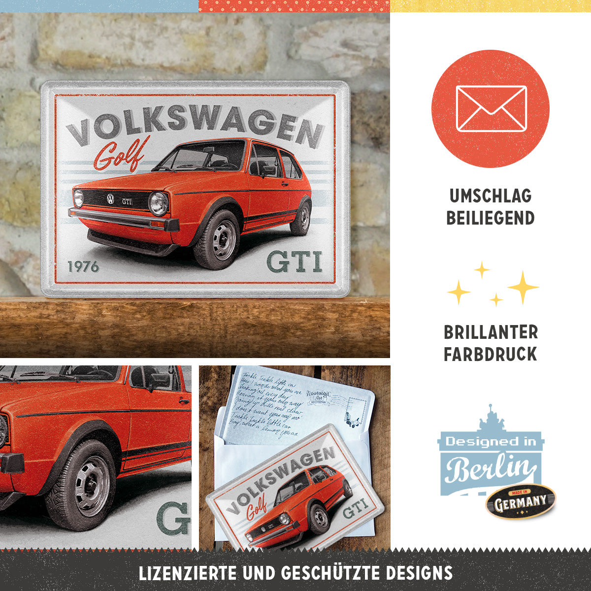 nostalgic-art-vw-golf-gti-1976-metal-card-10x14-cm image 3