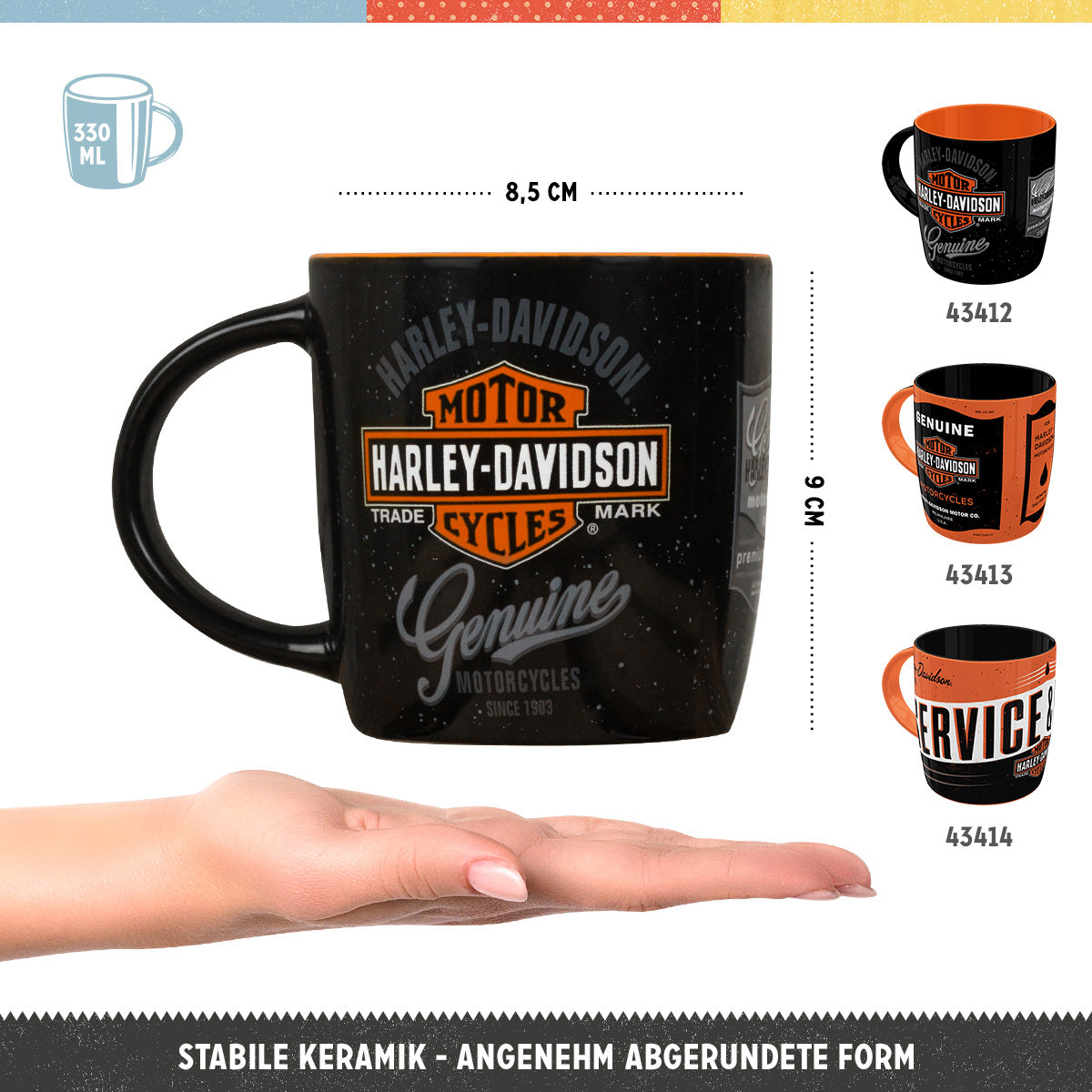 nostalgic-art-harley-davidson-set-regalo-3-tazze-in-ceramica-genuine-service image 2