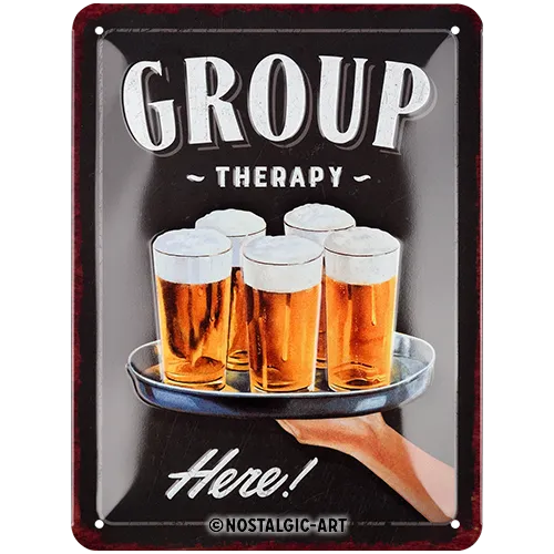 nostalgic-art-group-therapy-targa-in-metallo-15x20-cm image 1