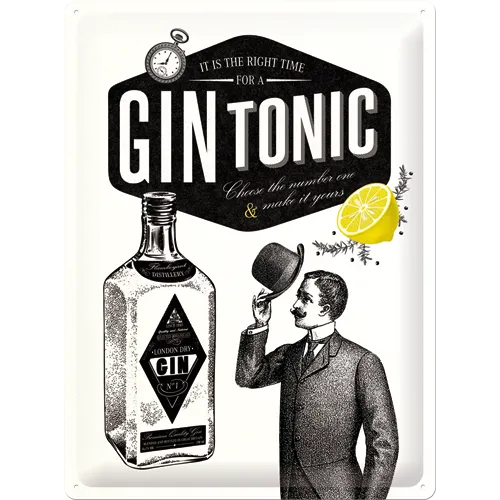 nostalgic-art-gin-tonic-targa-in-metallo-30x40-cm image 1