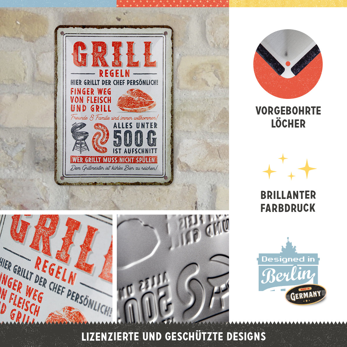 nostalgic-art-grillregeln-targa-in-metallo-15x20-cm image 2