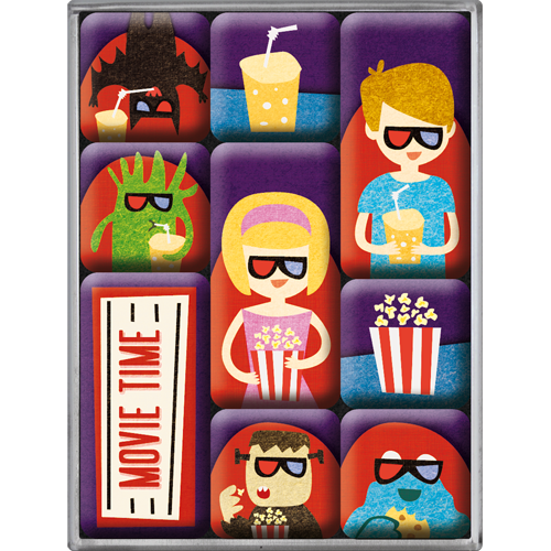 nostalgic-art-movie-time-set-magneti-da-frigo-9-pezzi image 1