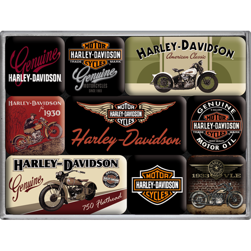 nostalgic-art-harley-davidson-bikes-set-magneti-7x9x2-cm image 1