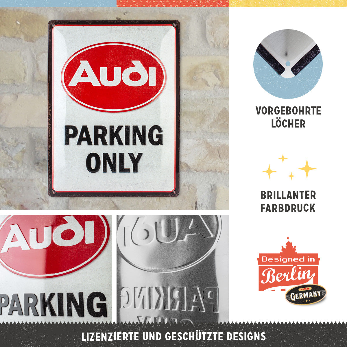 nostalgic-art-audi-parking-only-targa-in-metallo-30x40-cm image 4