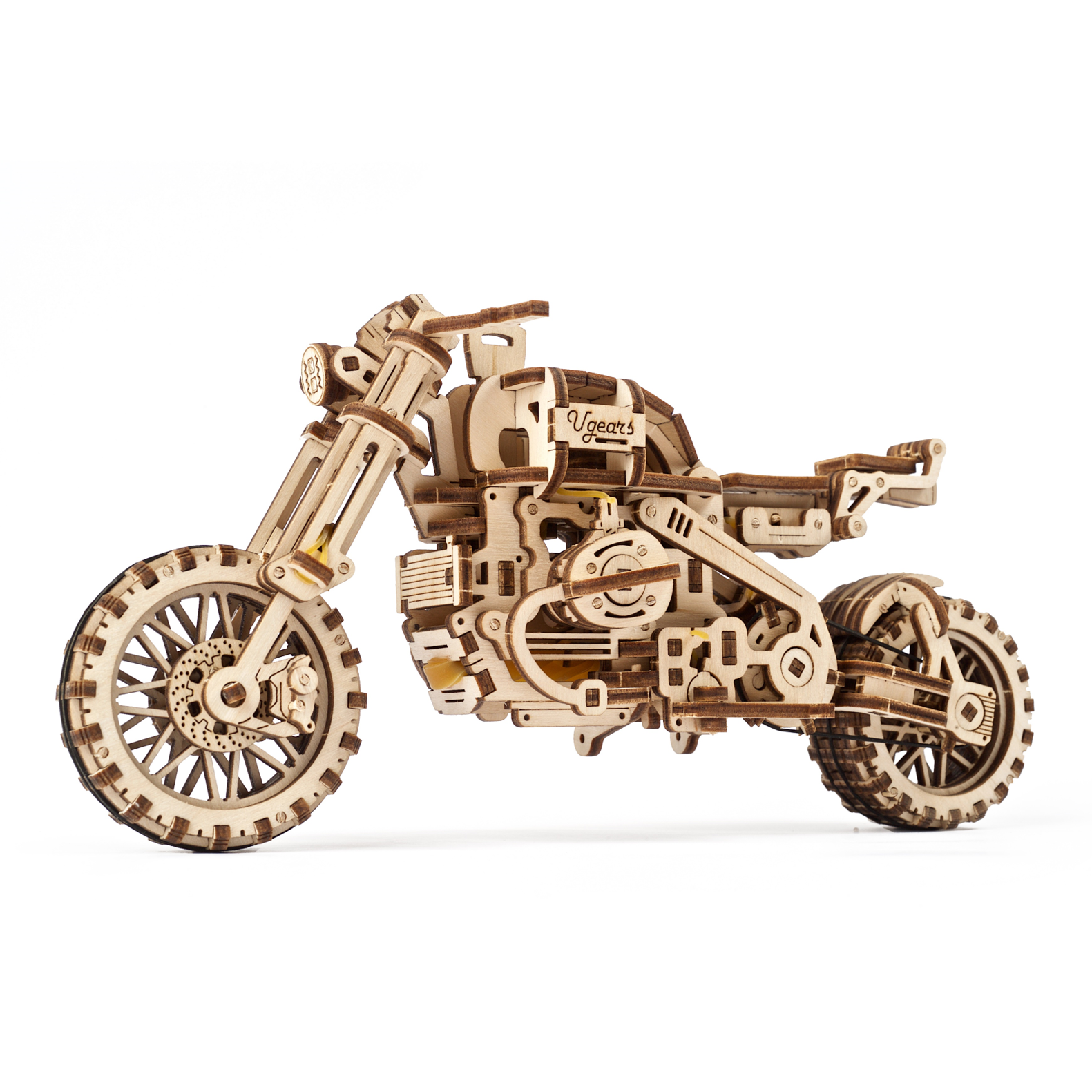 ugears-scrambler-ugr-10-motor-bike-con-sidecar-modello-in-legno image 2