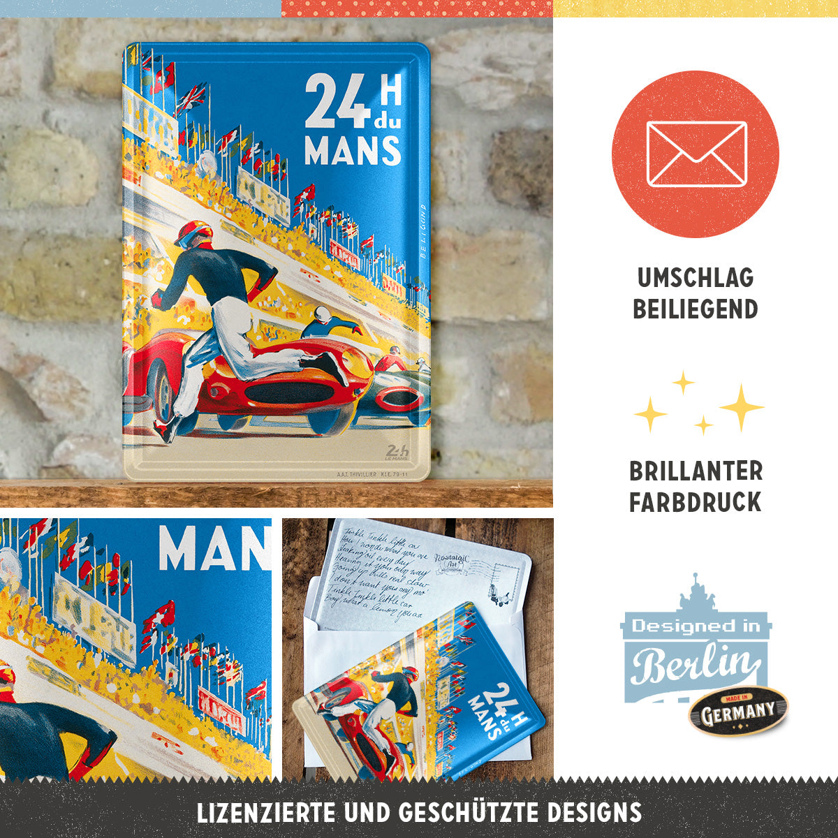 nostalgic-art-24h-le-mans-racing-poster-blue-metal-card-10x14-cm image 3