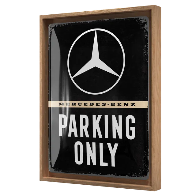 nostalgic-art-mercedes-benz-parking-only-cornice-n-frame-l-33-5-x-44-cm image 1