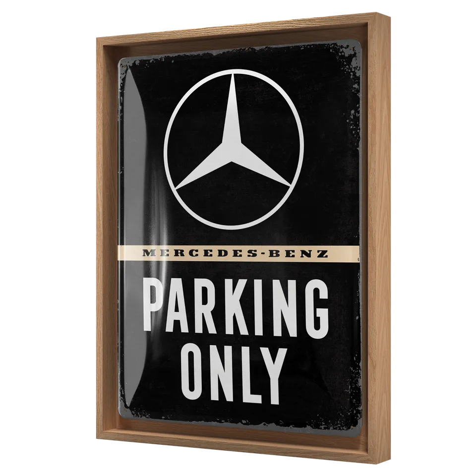 nostalgic-art-mercedes-benz-parking-only-cornice-n-frame-l-33-5-x-44-cm image 1