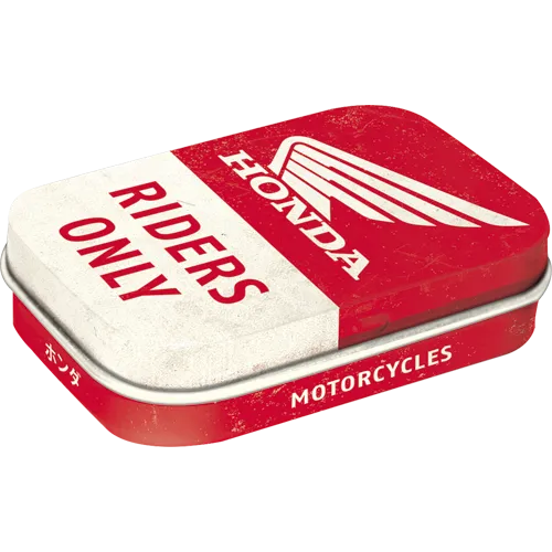 nostalgic-art-honda-mc-riders-only-scatolina-portapillole-con-mentine-6x4-cm image 1