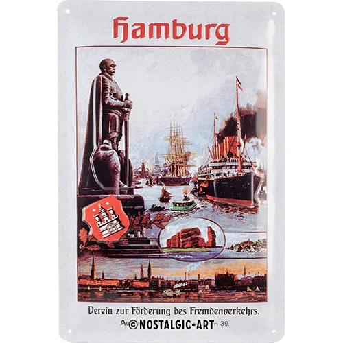 nostalgic-art-hamburg-fremdenverkehrs-targa-in-metallo-20x30-cm image 1
