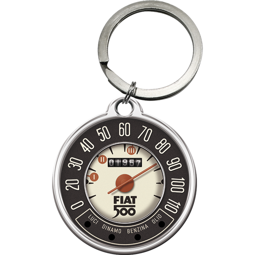 nostalgic-art-fiat-500-tacho-portachiavi-in-metallo-4-cm image 1