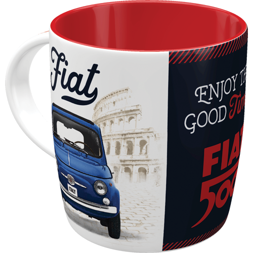 nostalgic-art-fiat-500-enjoy-the-good-times-tazza-in-ceramica-330-ml-8-5-x-9-cm image 1