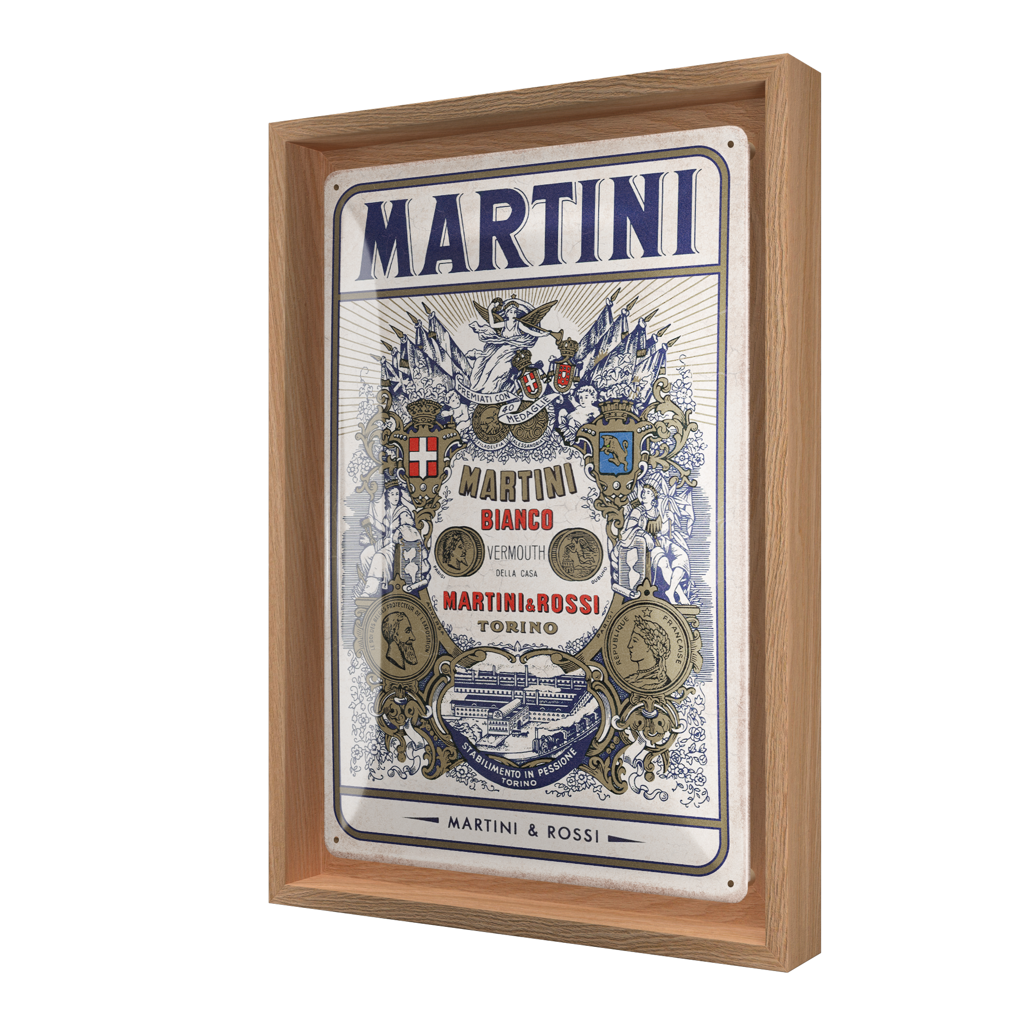 nostalgic-art-martini-bianco-vermouth-label-cornice-n-frame-m-24-x-33-5-cm image 1