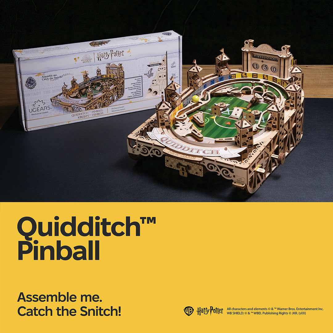 ugears-quidditch-pinball-gioco-flipball-meccanico-in-legno-harry-potter-series image 7
