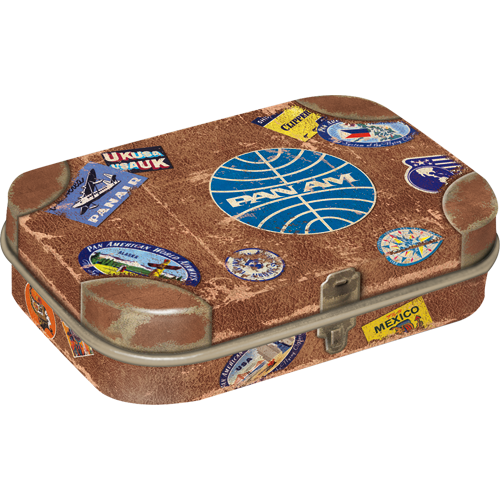 nostalgic-art-pan-am-travel-stickers-scatola-mentine-tascabile-6x4x1-6-cm image 1