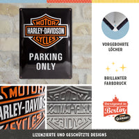 nostalgic-art-harley-davidson-parking-only-targa-in-metallo-30x40-cm image 4